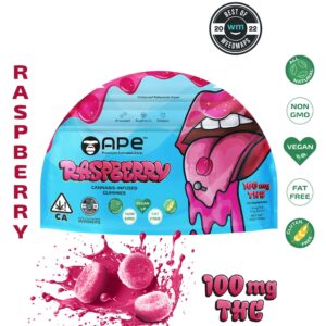 Raspberry Edibles — 100MG THC Gummies (NET WT 35g | 3.5g each)