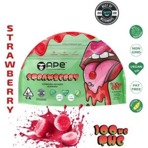 Strawberry Edibles — 100MG THC Gummies (NET WT 35g | 3.5g each)