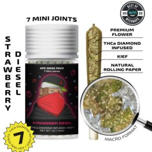 Strawberry Diesel — 7 Mini joints infused + kief (4g)