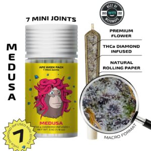 MEDUSA [Sativa Dominant] — 7 Diamond Infused Mini Joints (3.5g | 0.5g each)
