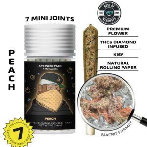 Peach — 7 Mini joints infused + kief (4g)