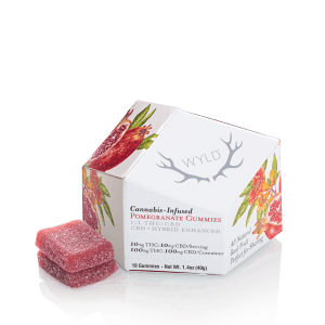 Pomegranate 1:1 CBD + Hybrid Enhanced Gummies 100:100mg