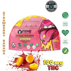 Strawberry Banana — 100MG THC Gummies (NET WT 35g | 3.5g each)